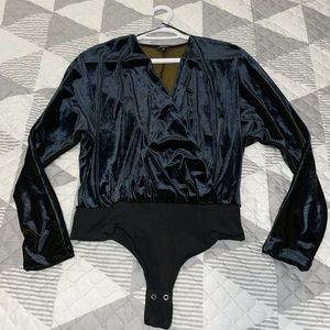 Navy Velvet Bodysuit